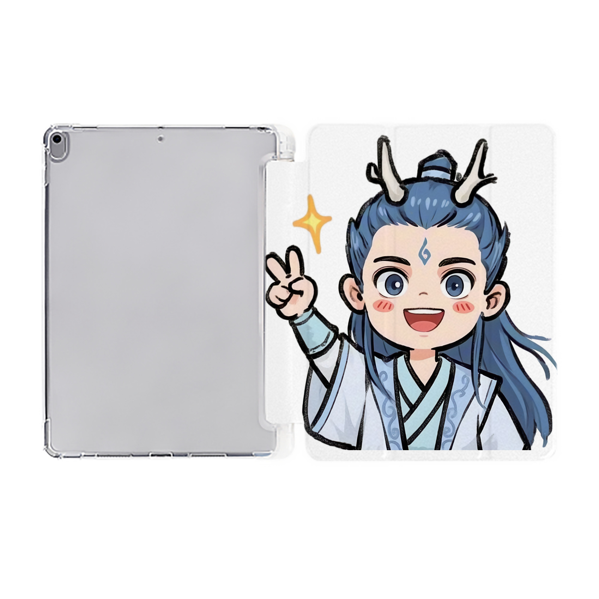 Ne Zha 2 ナタ 魔童の大暴れ IPad ケース ペン収納付き 三つ折りスタンド PUレザー×シリコン 対応機種9.5/10.5/10.9インチ